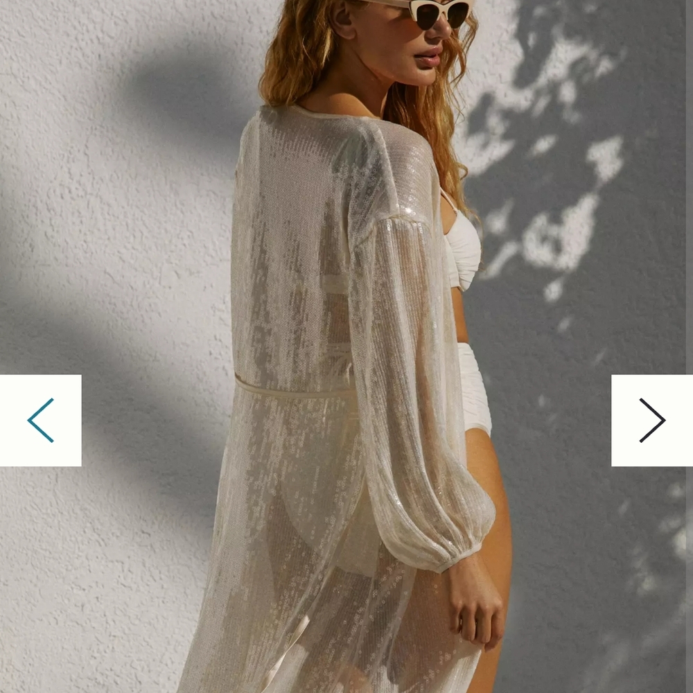 Hutch Cream Sheer Swim Coverup